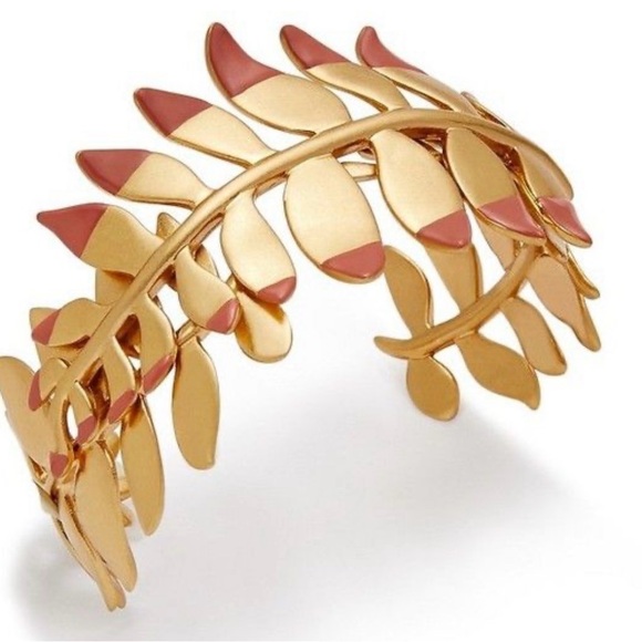 Tory Burch Gold Fern Cuff with Pouch - Picture 1 of 8